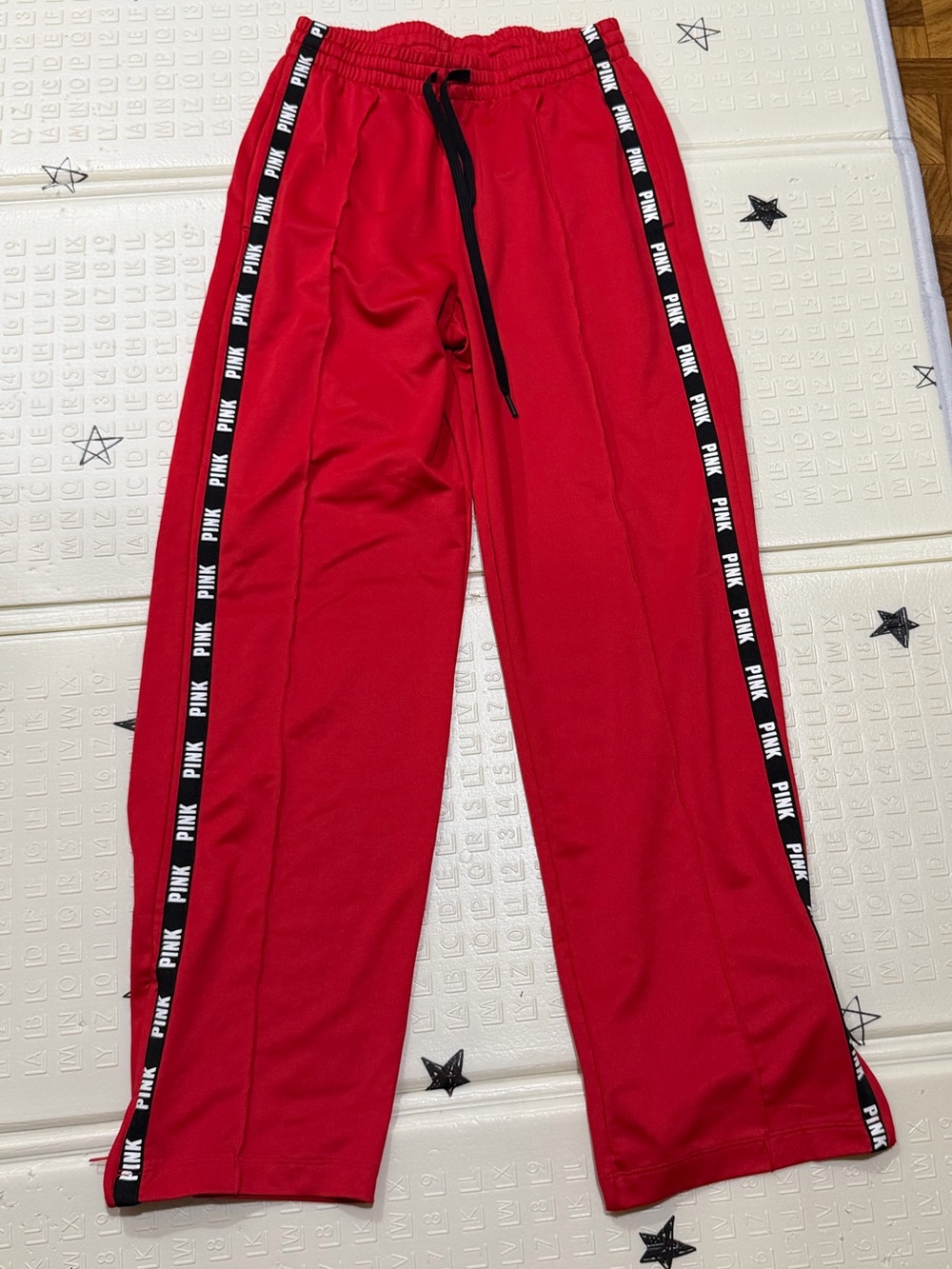 PINK Victoria's Secret Red Track Pants with Logo Tape